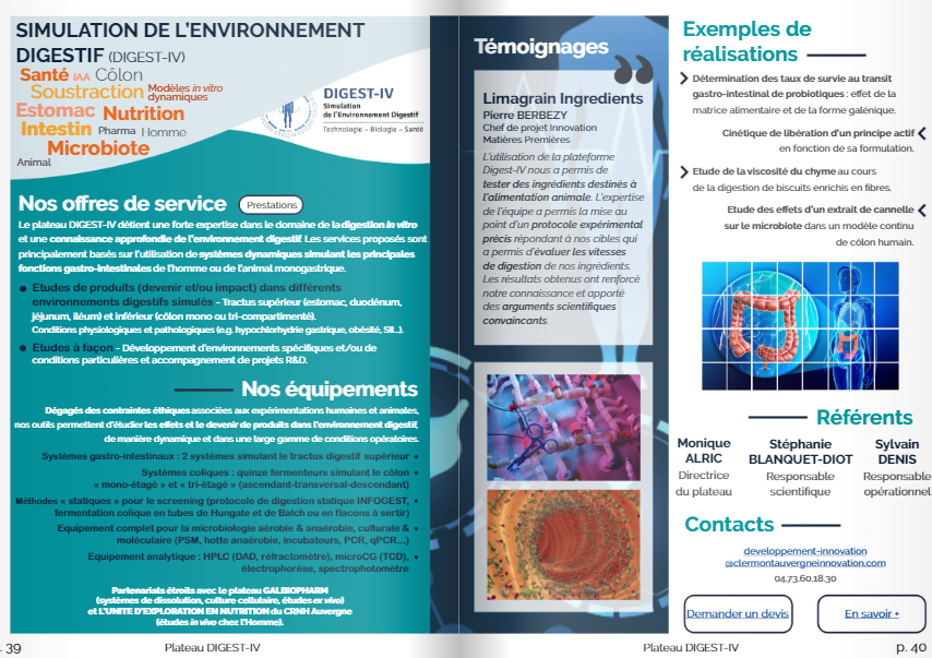 Extrait de la brochure "A la découverte des plateaux techniques UCA Partner" Pole Technologie Biologie Santé